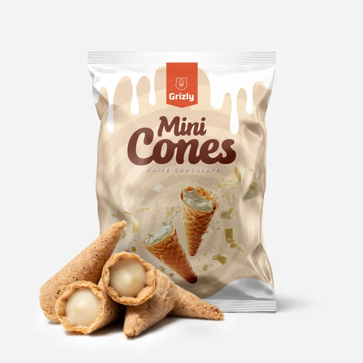 Mini kornútky s bielou čokoládou