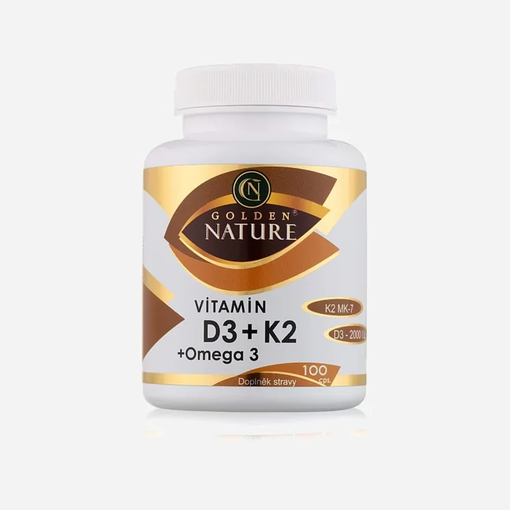 Vitamín D3 2000 IU + K2 + MK-7 + Omega 3 100 tabliet